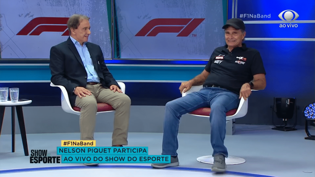 Nelson Piquet chama a Globo de “lixo” no Show do Esporte da Band (foto: Reprodução)