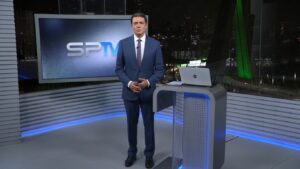 Alan Severiano no SP2 de 18 de março: telejornal teve maior audiência de 2021 (foto: Reprodução/TV Globo)
