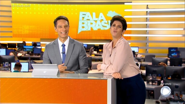 Mariana Godoy e Sérgio Aguiar foram vice-líderes em estreia no Fala Brasil (foto: Reprodução/Record)