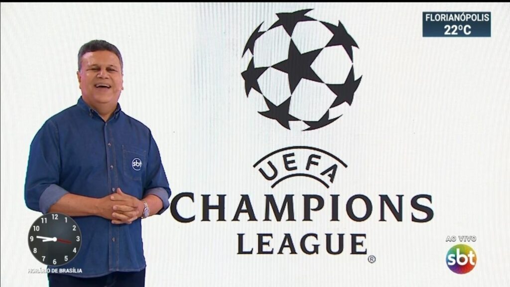 Téo José fez o anúncio da compra da Liga dos Campeões da Europa no SBT Brasil (foto: Reprodução/SBT)