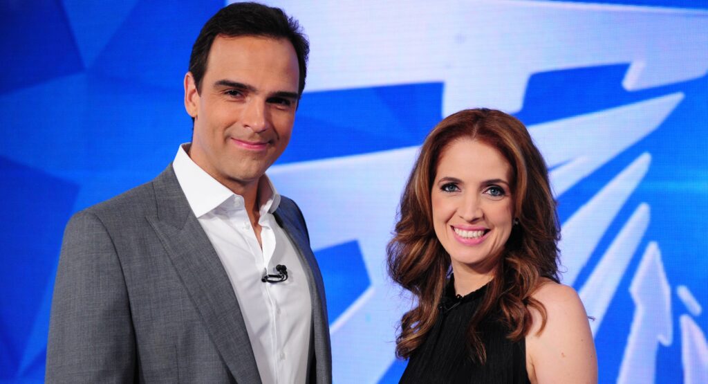 Poliana Abritta e Tadeu Schmidt são os apresentadores do Fantástico (foto: Divulgação/TV Globo)