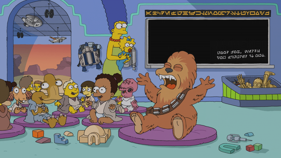 Maggie Simpson é introduzida ao universo Star Wars em novo curta de Os Simpsons (foto: Reprodução/Disney+)