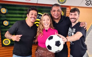 Renato Albani, Paula Vilhena, Vampeta e Rudy Landucci vão apresentar o esportivo do Comedy Central e da Jovem Pan (foto: Divulgação)