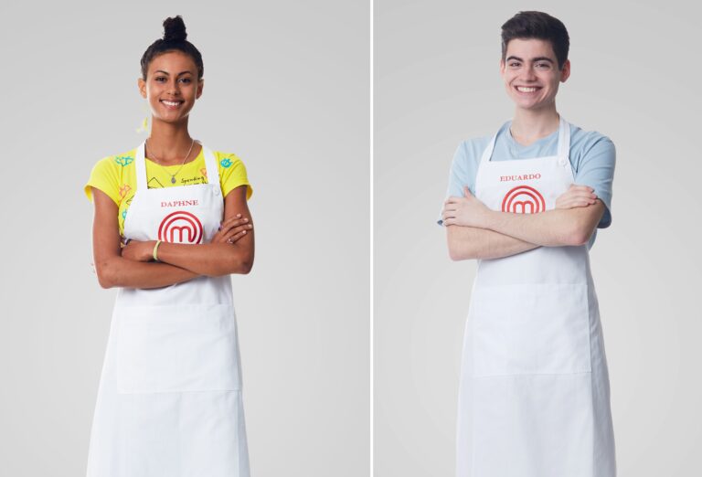 Daphne e Eduardo, do MasterChef Júnior, participam da nova temporada do MasterChef (foto: Band/Divulgação)