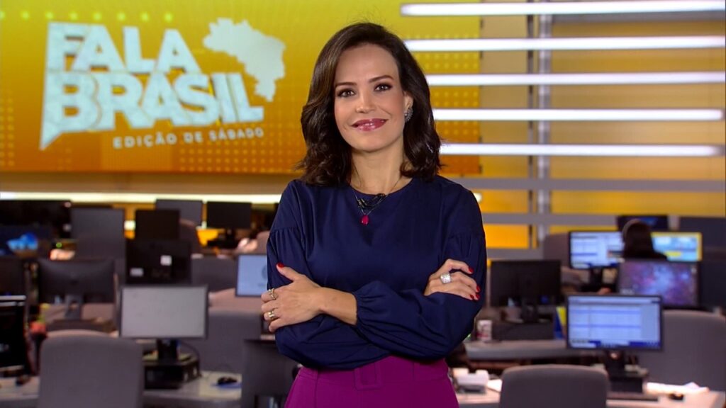 Fabiana Oliveira apresentou o Fala Brasil; telejornal foi líder de audiência em cinco praças (foto: Reprodução/Record)
