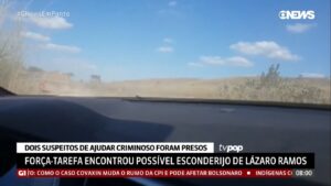 Em Ponto anunciou que polícia teria encontrado esconderijo de Lázaro Ramos (foto: Reprodução/GloboNews)