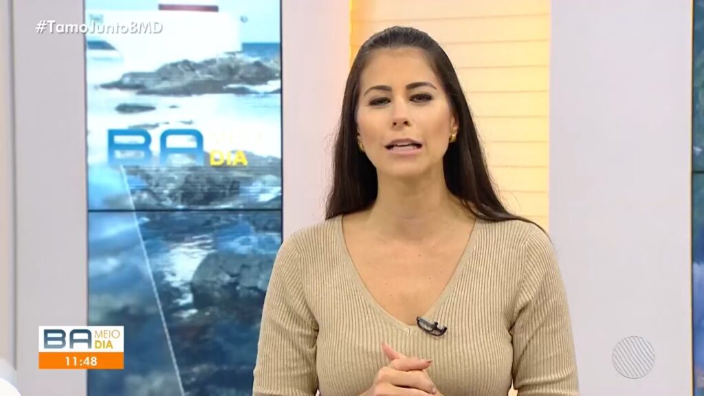 Jéssica Senra pediu para se afastar da apresentação do Bahia Meio-Dia (foto: Reprodução/TV Bahia)