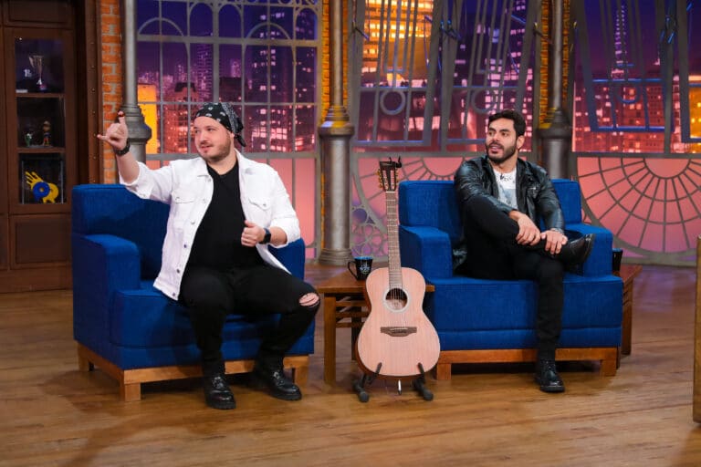 Israel e Rodolffo participam do The Noite com Danilo Gentili (foto: Gabriel Cardoso/SBT)