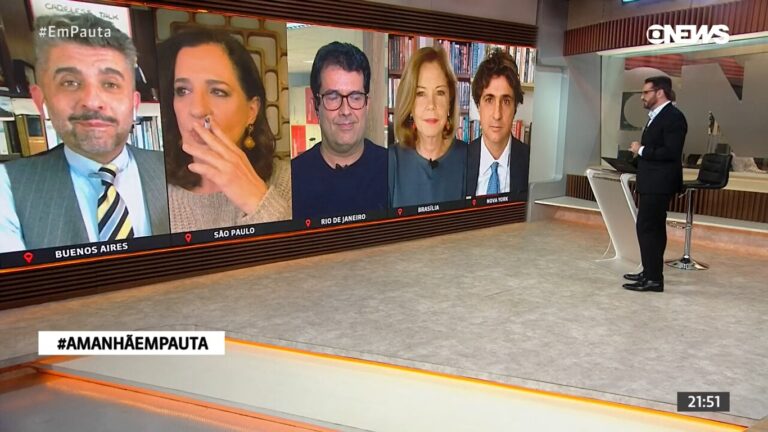 Mônica Waldvogel fumou durante o GloboNews Em Pauta (foto: Reprodução/GloboNews)