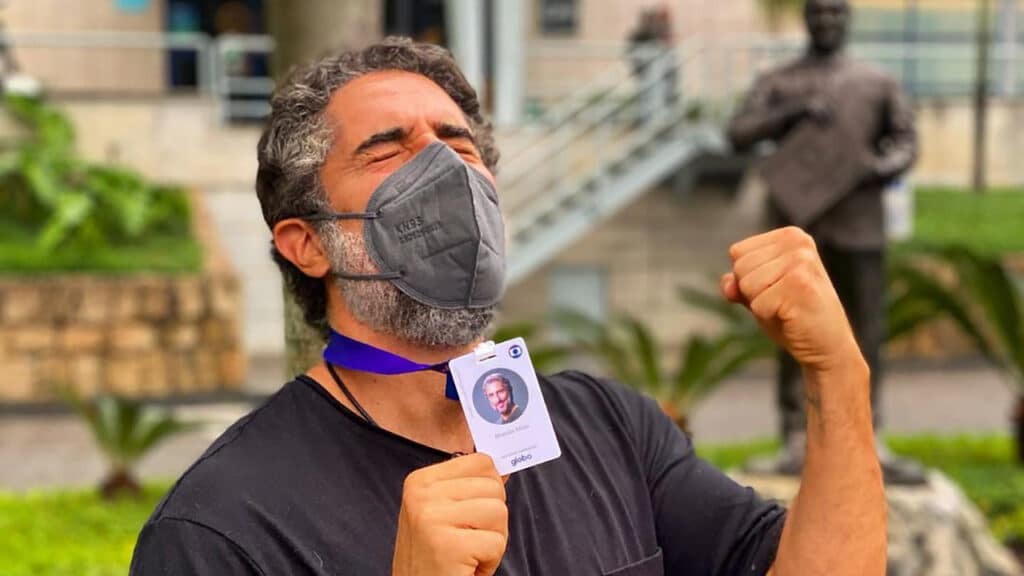 Marcos Mion gravou seu primeiro Caldeirão na Globo; apresentador celebrou nas redes sociais (foto: Reprodução/Instagram)