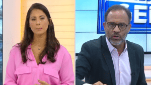 Jéssica Senra reclamou de repórter da Record que invadiu entrevista ao vivo na Globo (foto: Reprodução)