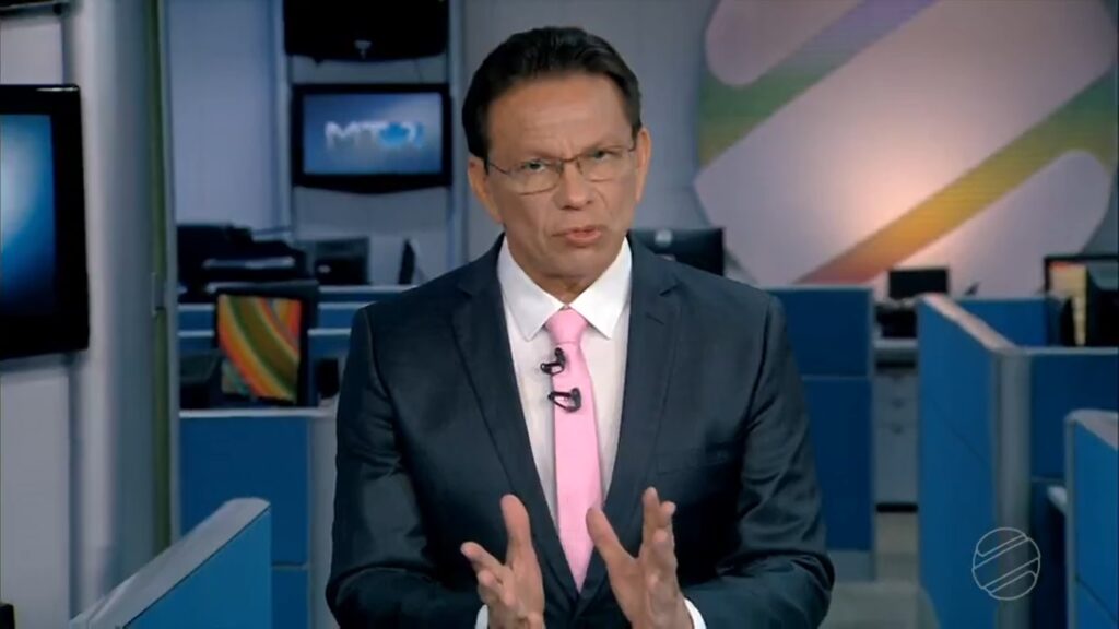 Elias Neto no MT2 de 11 de setembro: aceitou plano de demissão da afiliada da Globo (foto: Reprodução/TV Centro América)