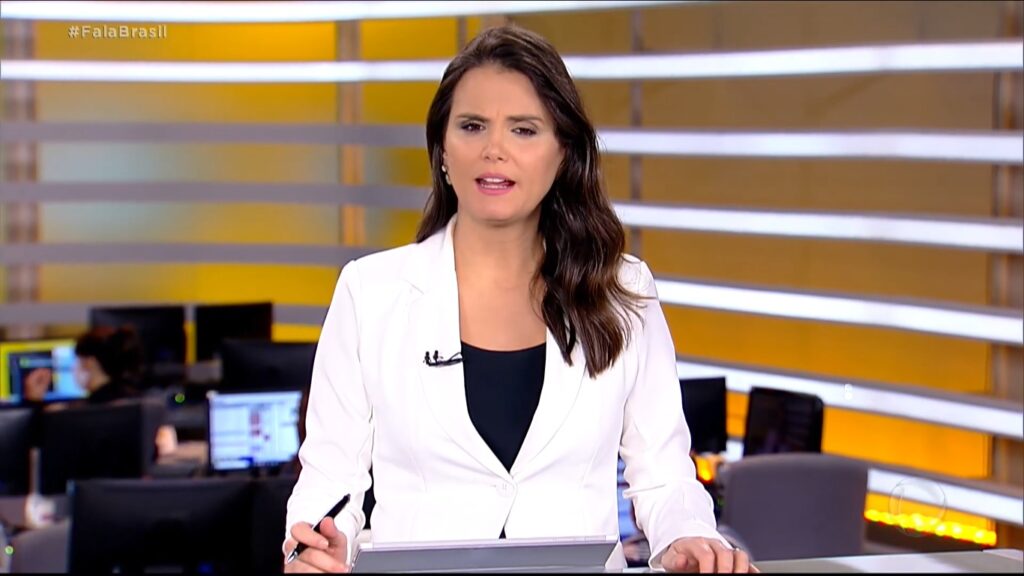 Roberta Piza em sua última aparição no Fala Brasil, em 19 de setembro de 2020 (foto: Reprodução/Record)