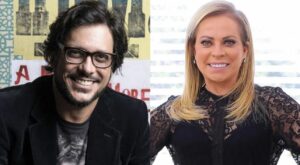 O ator Lúcio Mauro Filho e a apresentadora Christina Rocha