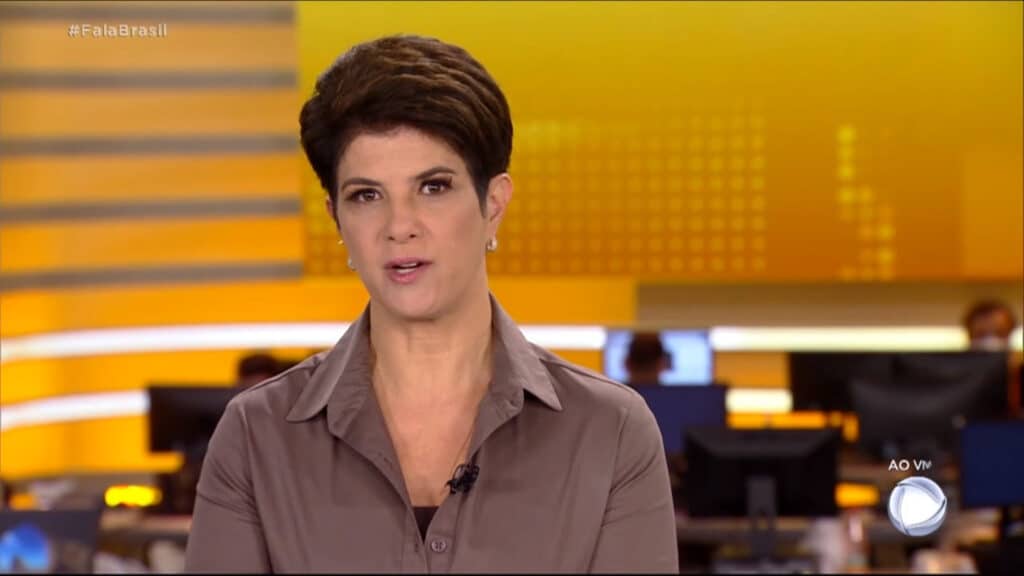 Imagem da apresentadora Mariana Godoy no telejornal Fala Brasil