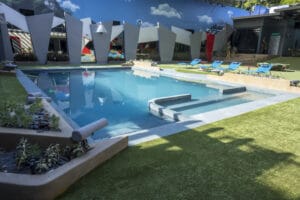 Imagem da área externa da casa do Big Brother Brasil na temporada 2019