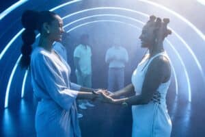 Imagem com foto das atrizes Taís Araújo e Jéssica Ellen