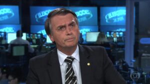 Jair Bolsonaro em entrevista ao Jornal Nacional, da TV Globo