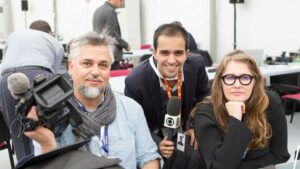 Maurício Della Constanza, Leonardo Monteiro e Ilze Scamparini são repórteres da Globo