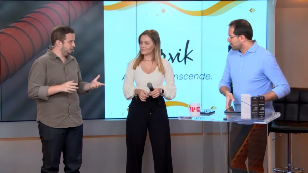 Ação de merchandising durante o Morning Show, da Jovem Pan News