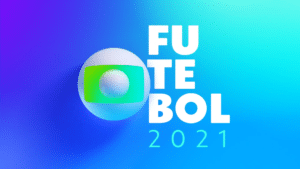 Imagem com logotipo do Futebol 2021 da Globo na nova identidade visual da emissora