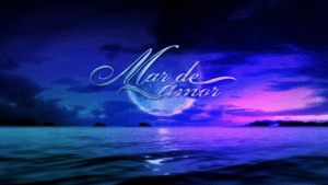 Imagem com logotipo da novela Mar de Amor