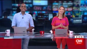 Jairo Nascimento e Muriel Porfiro nos estúdios da CNN Brasil
