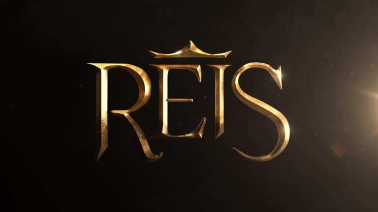 Imagem com logotipo da novela Reis