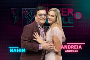 Imagem com foto dos participantes Nahim e Andreia Andrade