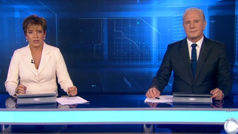 Imagem com foto do Jornal da Record