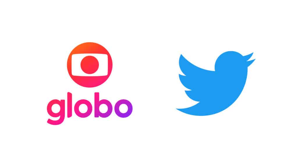 Imagem com marcas da Globo e do Twitter