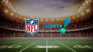 Imagem com foto de imagem com logos da NFL e da RedeTV!