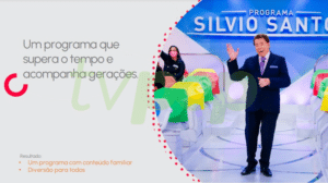 Foto do plano comercial do Programa Silvio Santos com o apresentador