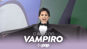 Imagem com arte da novela O Beijo do Vampiro