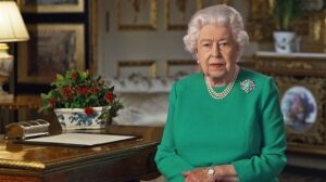 Imagem com foto da rainha Elizabeth II