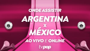 Foto da arte de transmissão de Argentina x México pela Copa do Mundo