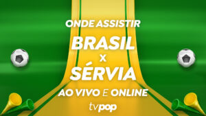 Arte da transmissão de Brasil x Sérvia pela Copa do Mundo