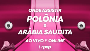 Arte da transmissão de Polônia x Arábia Saudita pela Copa do Mundo