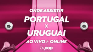 Foto da arte de transmissão de Portugal x Uruguai pela Copa do Mundo