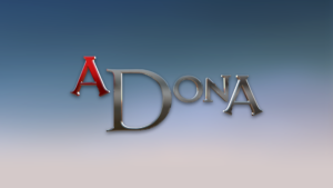 Imagem com logotipo da novela A Dona