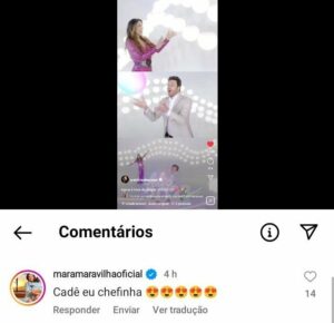 Imagem com comentário de Mara Maravilha sobre ausência em vinheta de fim de ano do SBT