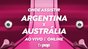 Foto da arte de transmissão de Argentina x Austrália pela Copa do Mundo