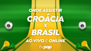 Foto da arte de transmissão de Brasil x Croácia pela Copa do Mundo