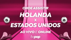 Arte da transmissão de Holanda x Estados Unidos pela Copa do Mundo