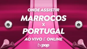 Arte da transmissão de Marrocos x Portugal pela Copa do Mundo