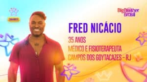 Imagem com foto do participante Fred Nicácio, do BBB23