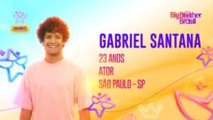 Imagem com foto do ator Gabriel Santana, participante do BBB23