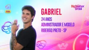 Imagem com foto de Gabriel, participante do BBB23