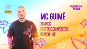 Imagem com foto do cantor MC Guimê, participante do BBB23