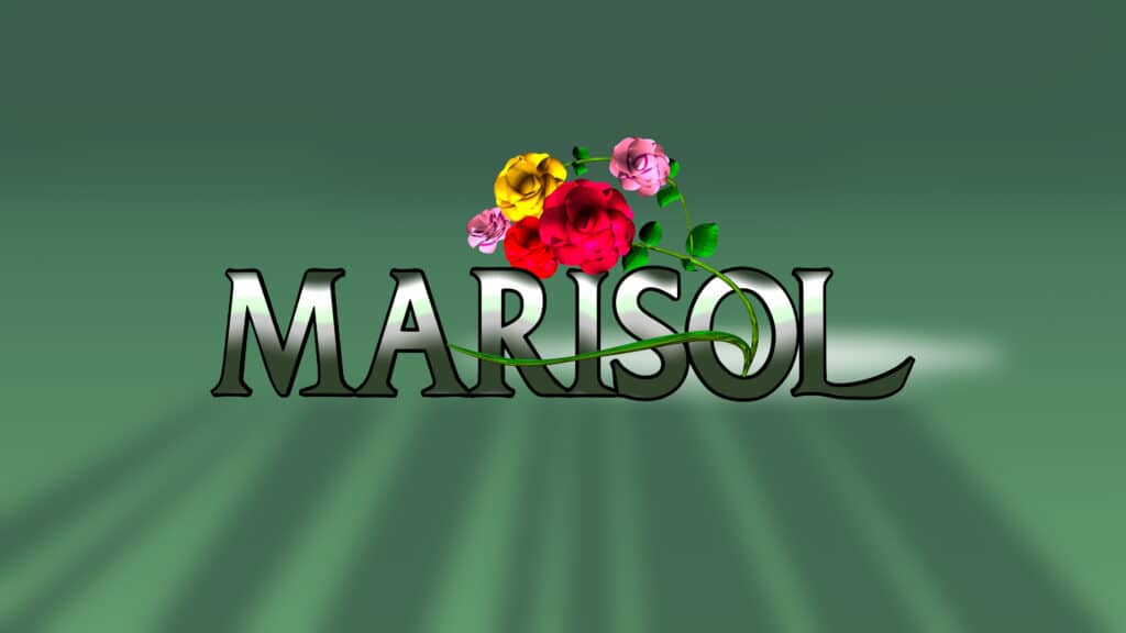 Imagem com logotipo da novela Marisol